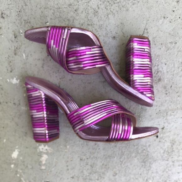 Schutz Metallic Mules - Picture 2 of 8